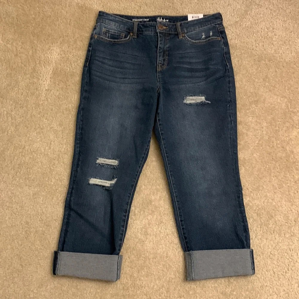 Style & Co Straight Crop Mid Rise Jeans - Picture 8 of 12